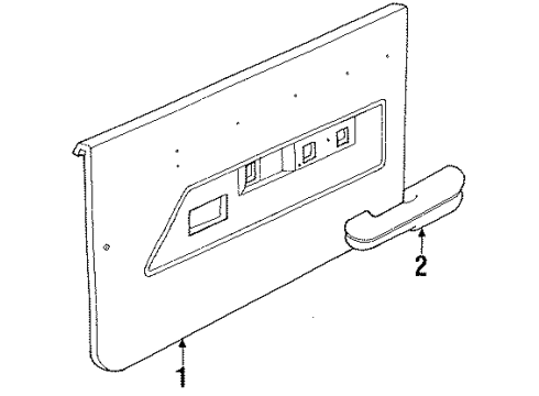 1989 Ford Escort Interior Trim - Front Door Diagram