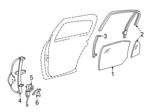 2003 Lincoln Town Car Glass - Door Diagram 3 - Thumbnail