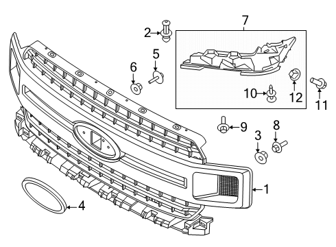 2019 Ford F-150 Grille & Components Diagram