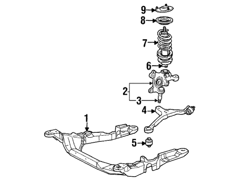 1997 Mercury Sable Front Suspension Components Diagram 2 - Thumbnail