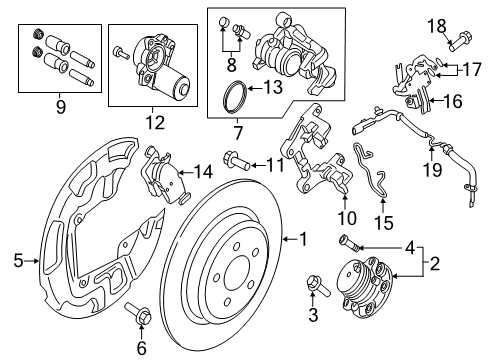 2020 Lincoln Nautilus ABS Sensor, Rear Diagram for K2GZ-2C190-H