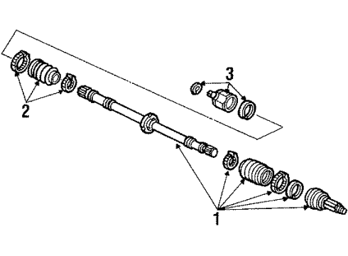 1988 Ford Festiva Axle Components - Front Diagram