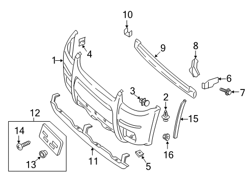 2004 Ford Escape Bumper & Components - Front Diagram 2 - Thumbnail