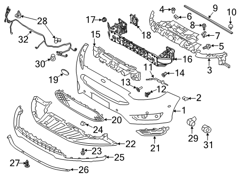 2017 Ford Focus Bumper & Components - Front Diagram