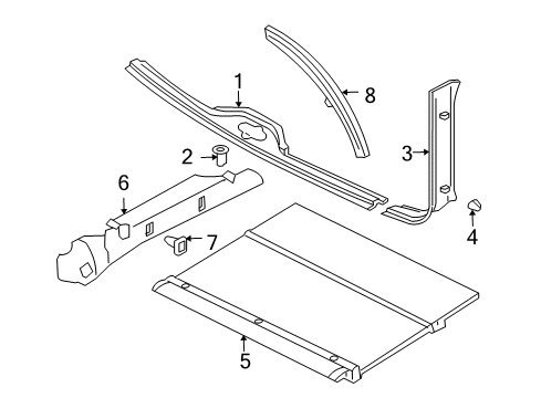 2007 Ford Focus Interior Trim - Rear Body Diagram 4 - Thumbnail