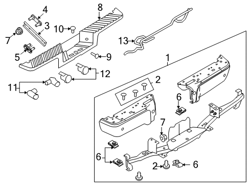 2009 Ford F-350 Super Duty Bumper & Components - Rear Diagram