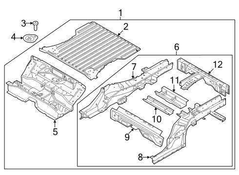 2024 Ford Maverick Rear Floor & Rails Diagram