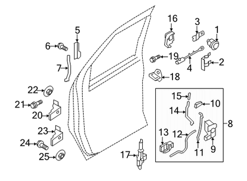 2025 Ford E-350 Super Duty Lock & Hardware Diagram