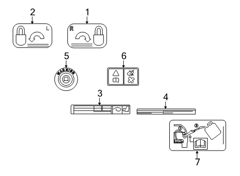 2010 Mercury Mariner Information Labels Diagram 2 - Thumbnail