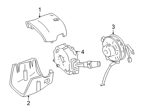 2002 Ford Thunderbird Shroud, Switches & Levers Diagram