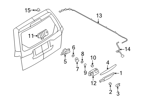 2011 Mercury Mariner Wiper & Washer Components Diagram 2 - Thumbnail