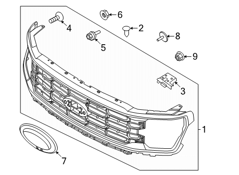 2024 Ford F-150 Grille & Components Diagram 4 - Thumbnail