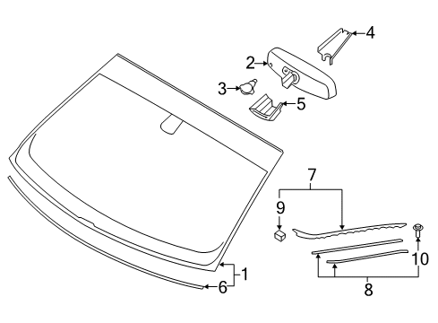 2017 Lincoln Continental Mirror Inside, Inner Diagram for FU5Z-17700-J