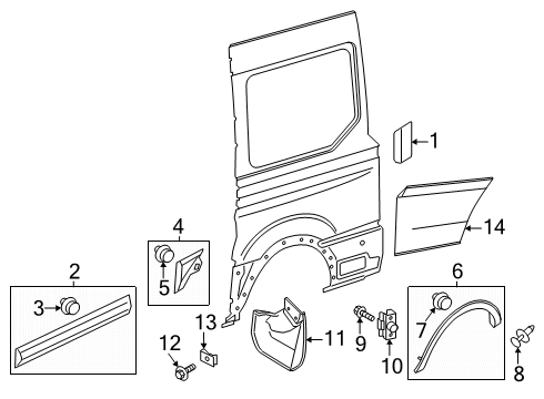 2024 Ford Transit-350 HD Exterior Trim - Side Panel Diagram 2 - Thumbnail