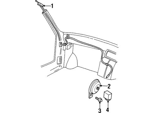 1995 Ford Aspire Antenna & Radio Diagram