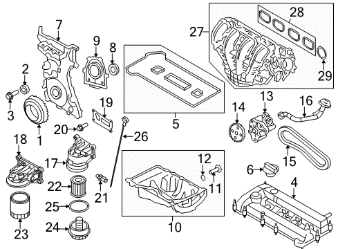 2010 Ford Escape Engine Parts Diagram