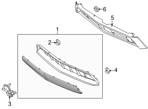 2012 Ford Mustang Grille & Components Diagram 6 - Thumbnail