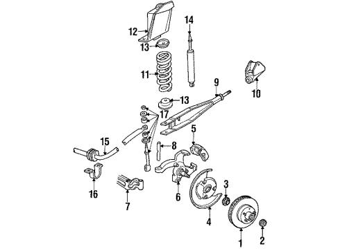 1990 Ford E-250 Econoline Club Wagon Front Brakes Diagram