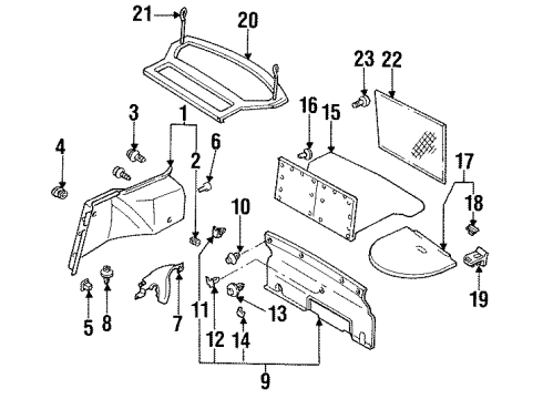 1994 Ford Probe Interior Trim - Rear Body Diagram