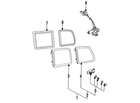1993 Mercury Villager Glass - Side Panel Diagram