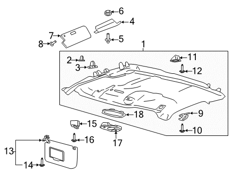 2017 Ford F-250 Super Duty Interior Trim - Cab Diagram 8 - Thumbnail
