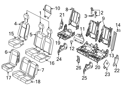 2025 Ford Transit-350 HD Third Row Seats Diagram 3 - Thumbnail