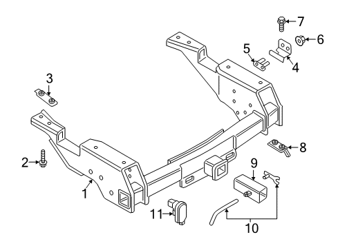2022 Ford F-350 Super Duty Trailer Hitch Components Diagram