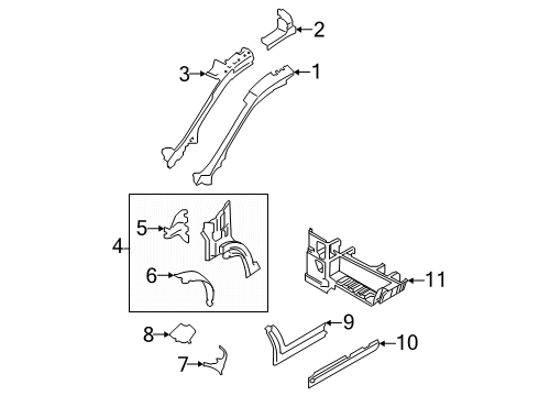2025 Ford Transit-150 Hinge Pillar Diagram