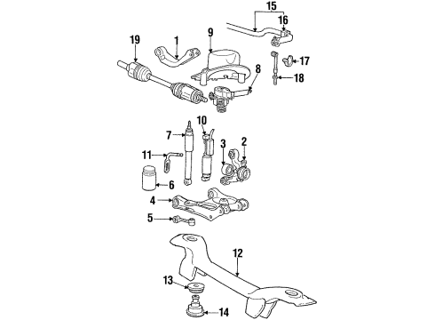1994 Lincoln Mark VIII Drive Axles - Rear Diagram