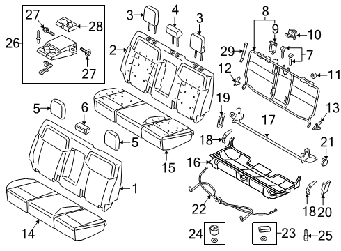 2020 Ford Ranger Latch Strap Diagram for KB3Z-96600A96-A