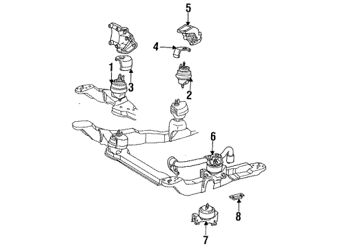 1993 Ford Taurus Engine & Trans Mounting Diagram 4 - Thumbnail