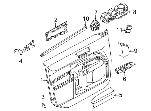 2025 Ford Maverick Interior Trim - Front Door Diagram
