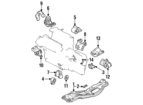 1996 Ford Probe Engine & Trans Mounting Diagram 2 - Thumbnail