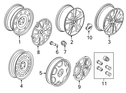 2018 Ford Escape Wheels & Trim Diagram 2 - Thumbnail