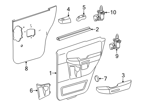 2003 Ford Explorer Interior Trim - Rear Door Diagram