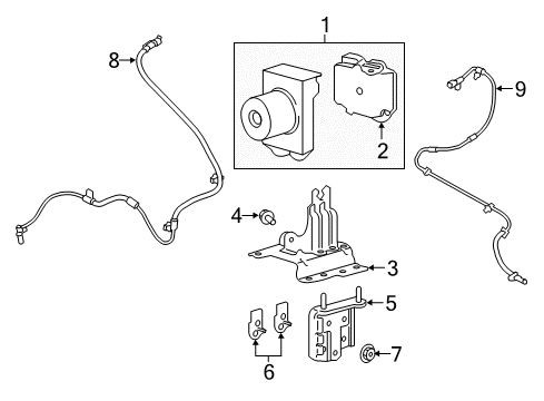 2022 Ford F-350 Super Duty ABS Components Diagram