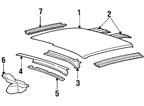 1987 Ford Tempo Roof & Components Diagram