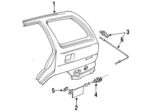 1995 Mercury Tracer Quarter Panel & Components Diagram 2 - Thumbnail