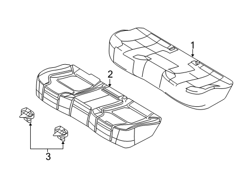 2014 Ford Special Service Police Sedan Rear Seat Components Diagram
