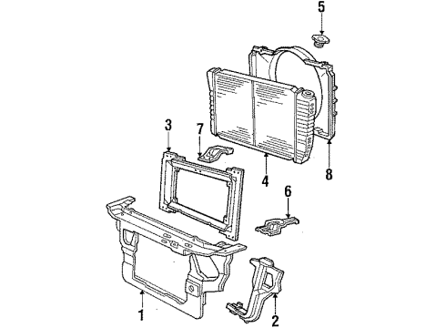 1985 Mercury Marquis Radiator & Components Diagram