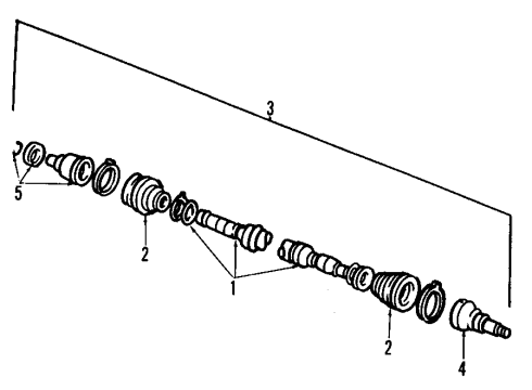 1984 Ford Escort Front Axle Shafts & Joints Diagram
