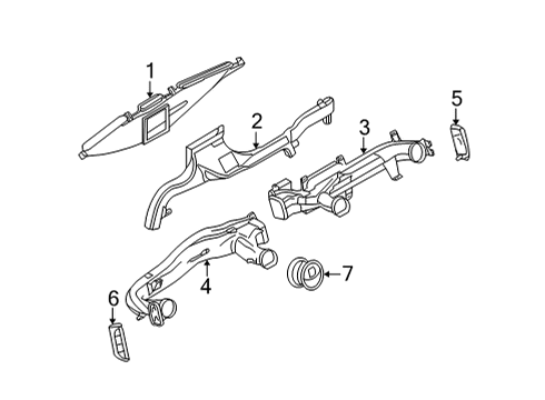 2025 Ford E-350 Super Duty Ducts & Louver Diagram