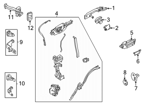 2024 Ford Maverick Front Door - Lock & Hardware Diagram