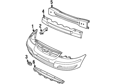 2000 Ford Windstar Bumper & Components - Front Diagram 2 - Thumbnail