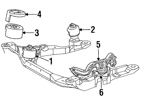 1999 Ford Taurus Engine & Trans Mounting Diagram 2 - Thumbnail
