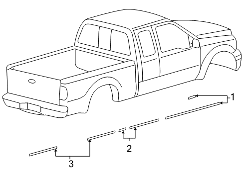 2009 Ford F-350 Super Duty Stripe Tape Diagram 2 - Thumbnail