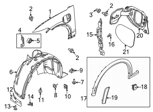 2024 Ford Mustang Mach-E Fender & Components Diagram