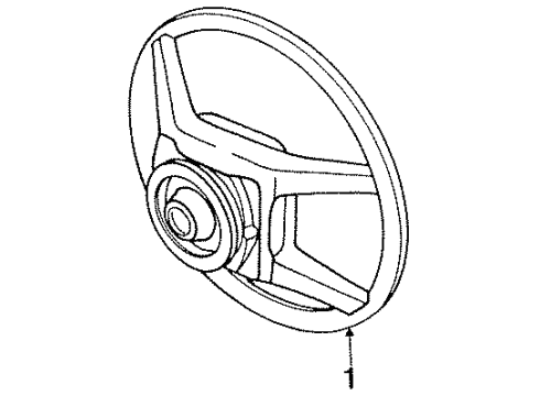 1990 Lincoln Town Car Steering Wheel & Trim Diagram