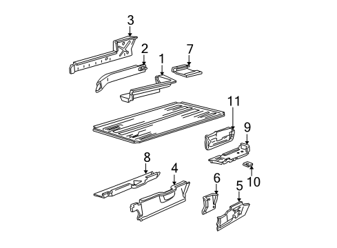 2002 Ford E-350 Econoline Club Wagon Rear Floor & Rails Diagram 2 - Thumbnail