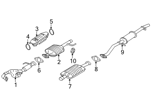 2008 Ford Escape Exhaust Components Diagram 2 - Thumbnail